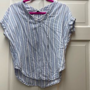 Rails XS white and blue stripped top with drawstrings. Size XS